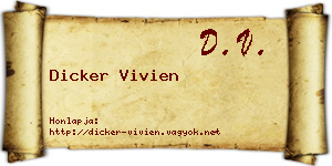 Dicker Vivien névjegykártya